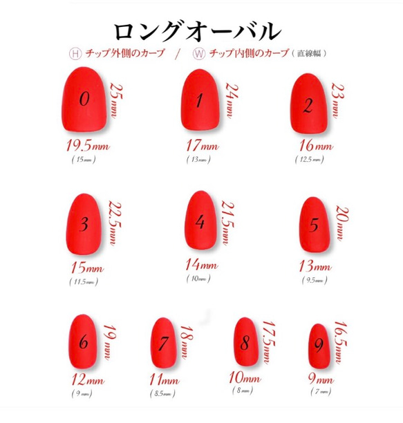 サイズ計測用チップ【haknailオリジナルフィッティングシート付き♡】 6枚目の画像