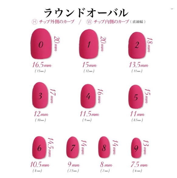 サイズ計測用チップ【haknailオリジナルフィッティングシート付き♡】 4枚目の画像