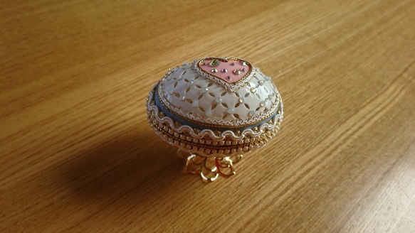 エッグアート　チキンエッグの小さな宝石箱 6枚目の画像