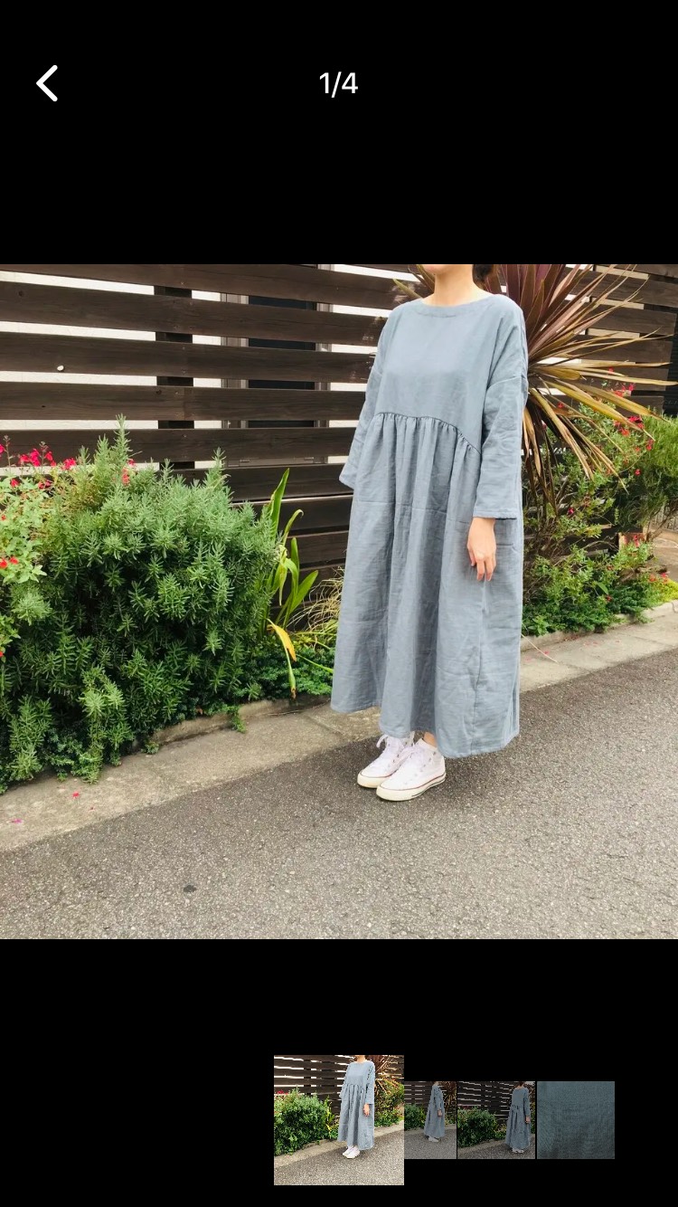 ふんわり優しいダブルガーゼギャザーワンピース◯ブルーグリーン