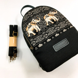 ミニ冷蔵庫小型バックパック[象黒のバッグ]台湾の創造的なデザインのハンドメイドの人気の小型バッグバックショルダーバック斜めの手 1枚目の画像