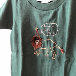 tシャツ 刺繍 ライオン / キッズ 1枚目の画像