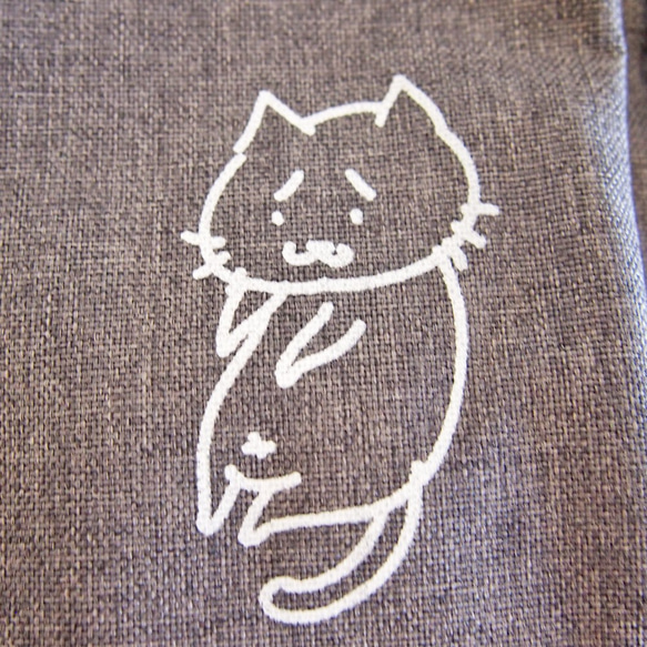 猫柄2wayバッグ グレー ポケット ファスナー付 4枚目の画像