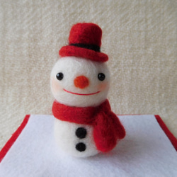 羊毛フェルトのクリスマス飾り　雪だるまとクリスマスツリー 3枚目の画像