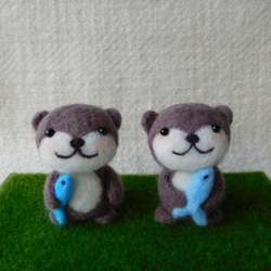 羊毛フェルトのにっこりかわうそ 羊毛フェルト Mt.maru 通販 11962713