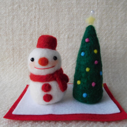 クリスマス飾り　雪だるまとツリー 1枚目の画像