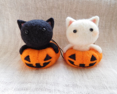 ハロウィンねこちゃんストラップ 羊毛フェルト Mt.maru 通販 4567716