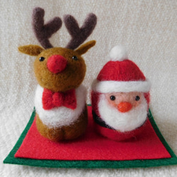 クリスマス飾り　サンタとトナカイ 1枚目の画像