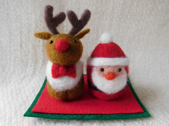 クリスマス飾り　サンタとトナカイ 1枚目の画像