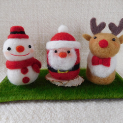 再び・クリスマスの仲間たち　サンタとトナカイと雪だるま 1枚目の画像