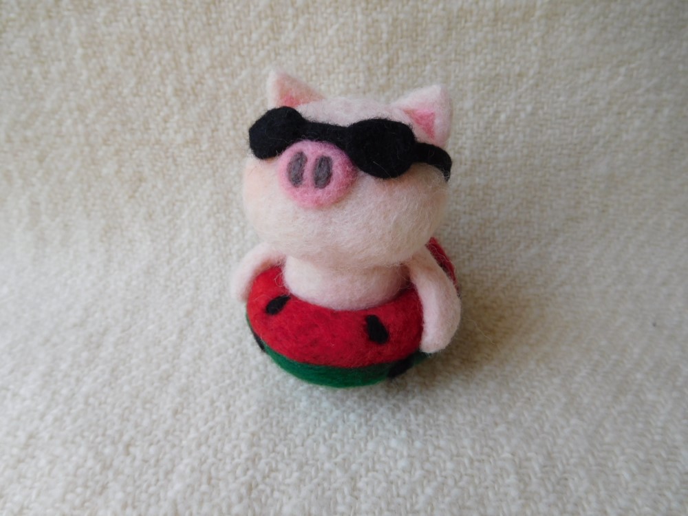 羊毛フェルト 浮き輪でぷかぷか.° 動物さん5点セット ぬいぐるみ