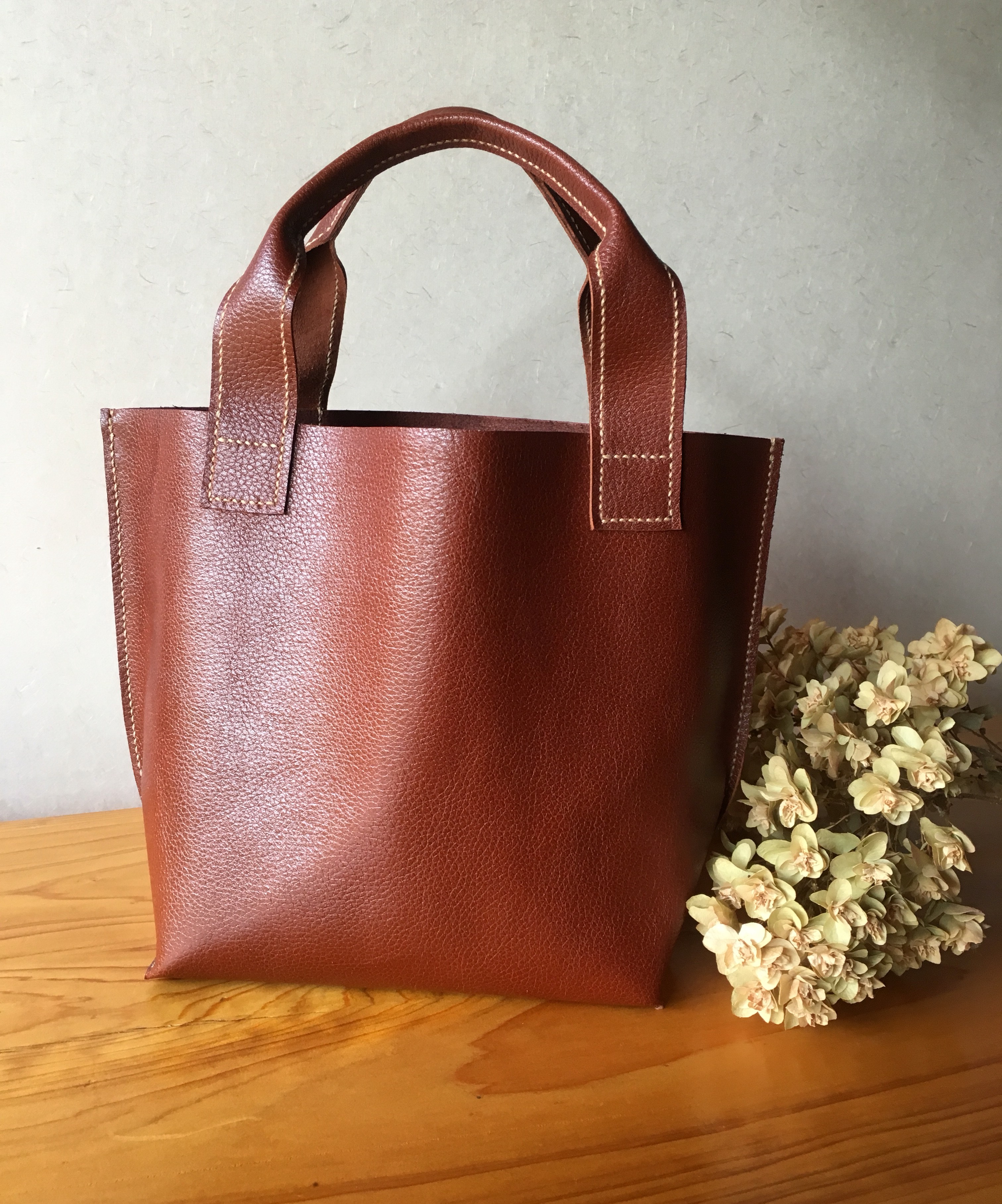 驚きの激安価格 ちょっとそこまで♡本革トートバック♡ミニサイズ♡ブラウン バッグ