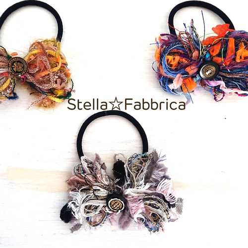 再販♡ チュール フリンジ ヘアゴム 引き揃え糸 KBF ジーナシス