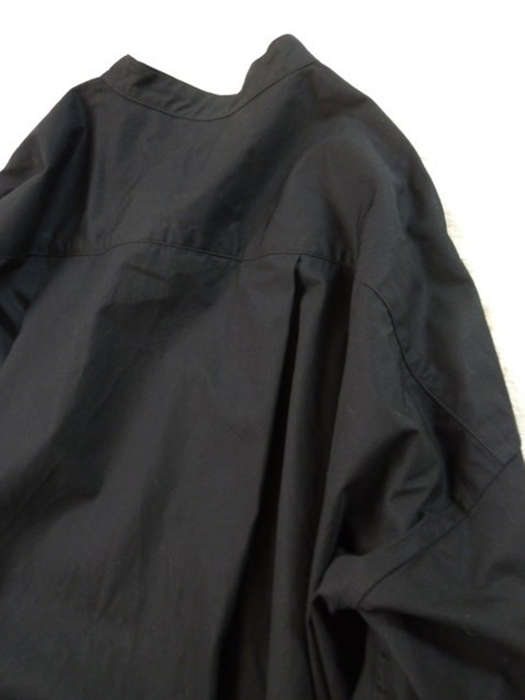 バンドカラーロングシャツ（ブラック） 5枚目の画像
