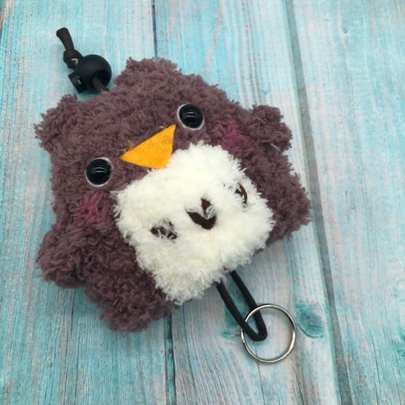 棉花糖動物鑰匙包-鑰匙包(深色貓頭鷹) 第2張的照片
