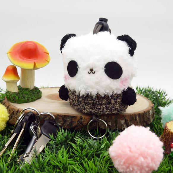 棉花糖動物鑰匙包-鑰匙包(熊貓) 第6張的照片