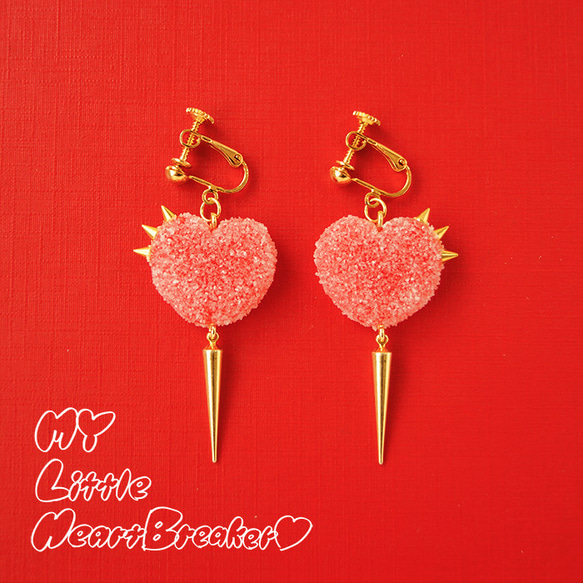 Sugar Heart Gummi Spike Earrings／Pierce 1枚目の画像