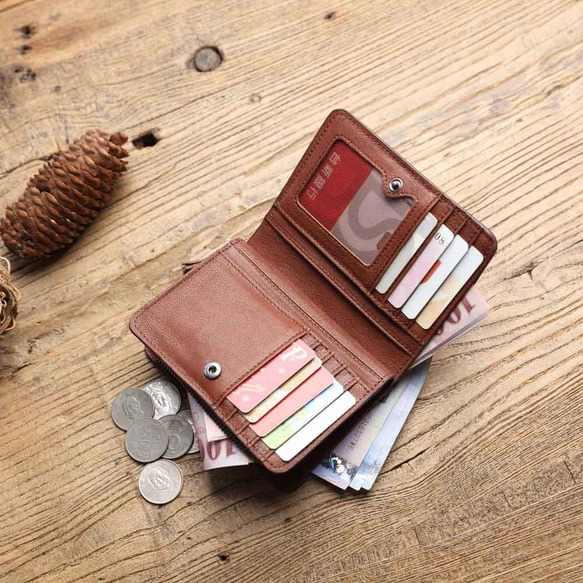 たばこの革の短いクリップ財布財布（3色）レザー/レザー/財布/レザー/ギフト 4枚目の画像