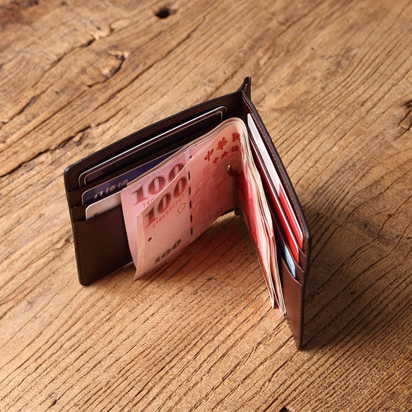 メンズレザー紙幣カードホルダー紙幣クリップ財布 3枚目の画像