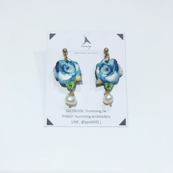 humming-山茶花 Embroidery earrings 〈刺繡耳環〉可改耳夾 第2張的照片