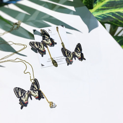 ハミング岐阜 蝶々 春の女神 春の女神 刺繍 イヤリング | 耳針 | クリップ | 蝶々シリーズ 4枚目の画像
