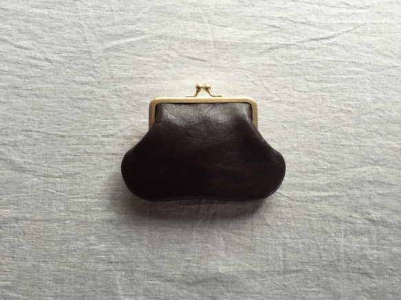 "gamaguchi" pouch A / dark brown 1枚目の画像