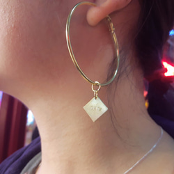 E1款-可敲字耳環(1對)-女生黃銅耳環-御匠專屬敲飾-客製敲字-手工DIY 第4張的照片