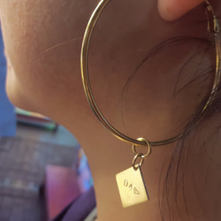 E1款-可敲字耳環(1對)-女生黃銅耳環-御匠專屬敲飾-客製敲字-手工DIY 第5張的照片