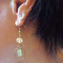 E9款(可敲字)-純銅淡水珍珠耳墜(1對) 第4張的照片