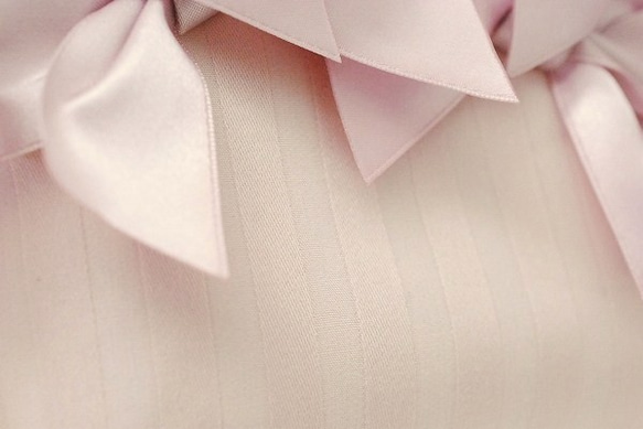 リボンポーチ　ミニ　薄いピンク 5枚目の画像