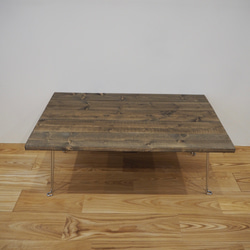 【70x45size】天然木 折りたたみ ローテーブル(ウォールナットカラー) 2枚目の画像