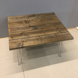 【52x45size】天然木 折りたたみ  ローテーブル(ウォールナットカラー) 1枚目の画像