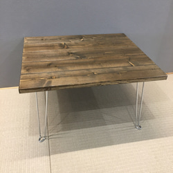 【52x45size】天然木 折りたたみ  ローテーブル(ウォールナットカラー) 2枚目の画像