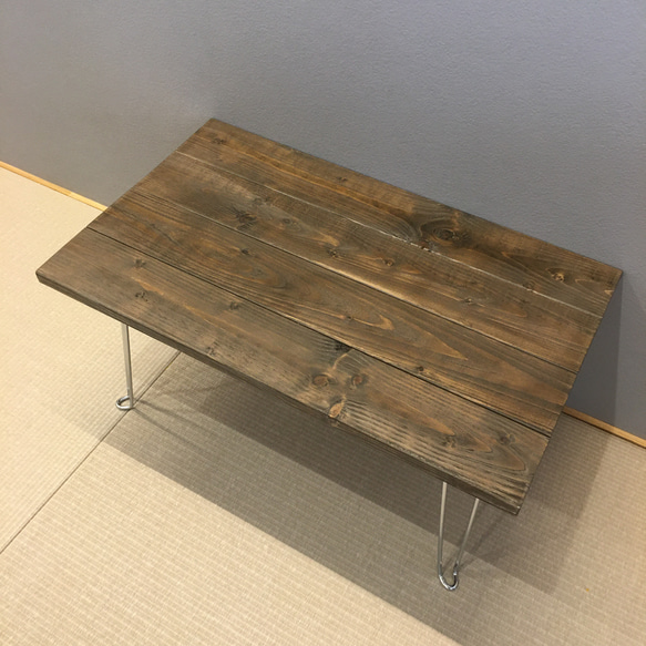 【60×36size】天然木 折りたたみ ローテーブル(ウォールナットカラー) 1枚目の画像