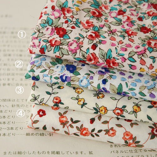 ハンドメイド用品・生地・布】綿・40cm x 140cm・花柄 (2) 生地