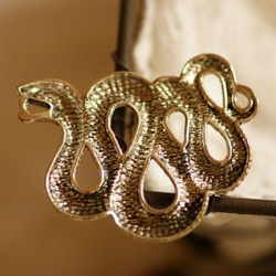 P628 /古金屬魅力裝飾Ginkobi蛇（2） 第2張的照片