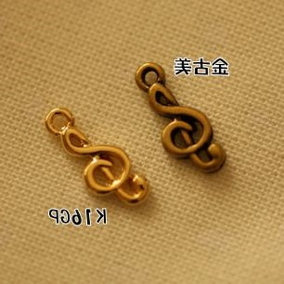 L116 /仿古金屬飾物裝飾耀金子音符（1271）（5） 第1張的照片