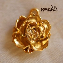 H341 / 1142 /魅力古董·K16GP黃金玫瑰花（3件） 第1張的照片