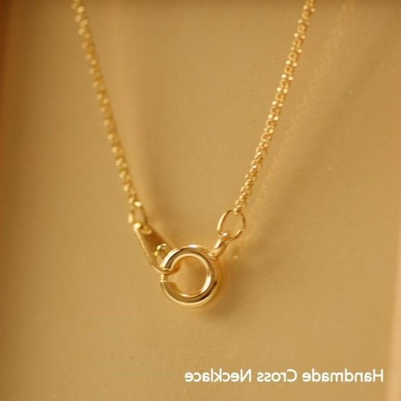 【ネックレス】K16GPゴールド・ローズのネックレス(全長約45cm) 4枚目の画像