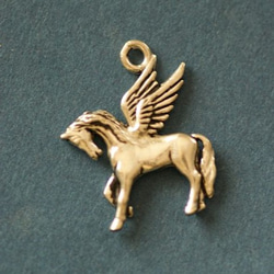 us95【USA製チャーム】銀古美・ペガサス(3個)/USA Pendant Silver Pegasus (2pcs) 2枚目の画像