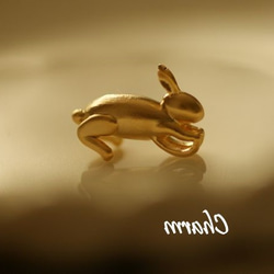 BO34メタルチャーム・K14GPゴールド・兔ウサギ （2個) 1枚目の画像