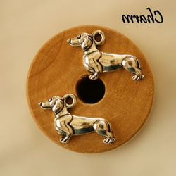 メタルチャーム・銀古美・犬(5個)/Pendant silver dog(5p) 1枚目の画像