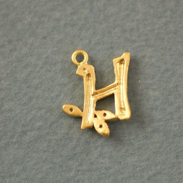 BPO116メタルチャーム・K14GPゴールド・H(1個)/Pendant gold H(1p) 2枚目の画像