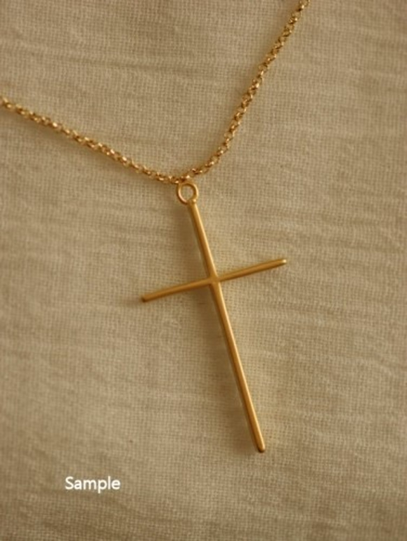 BO6メタルチャーム・K14GPゴールド・十字架(2個)/Pendant gold cross(2p) 2枚目の画像