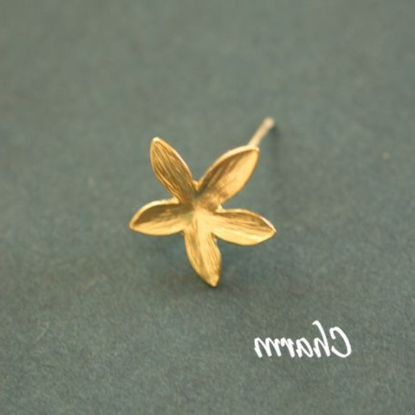 BO165メタルチャーム・K14GPゴールド・花のピアス (1ペア） 1枚目の画像