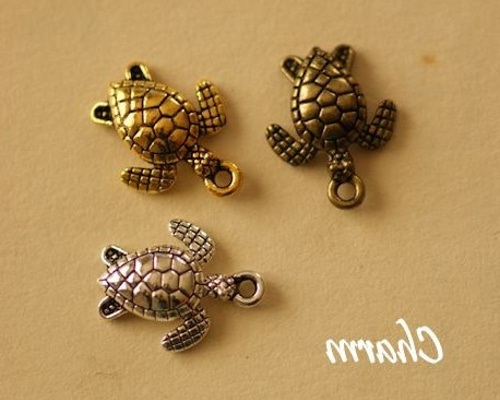 選べる　金古美　メタルチャーム　など　　ご希望のお品物　教えてください。 メタルチャーム・金古美・亀(10個)/Pendant dsilver turtle (10p