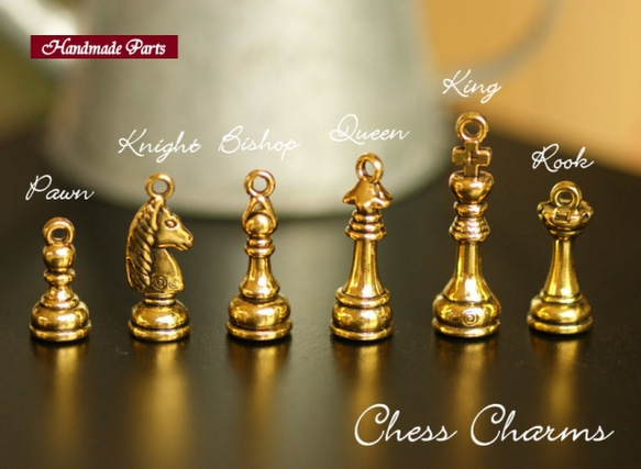 メタルチャーム・チェス・ナイト・10個/pendant gold chess knight(10p) 1枚目の画像