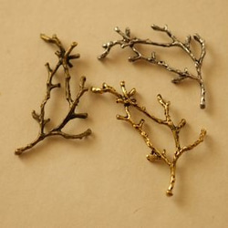 c85/メタルチャーム・ゴールド・枝(5個)/pendant gold branch(5pcs) 2枚目の画像