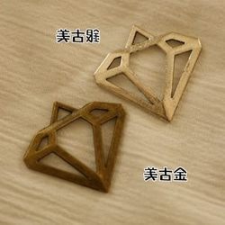 ac326 /古金屬魅力裝飾Ginkobi鑽石（10） 第1張的照片