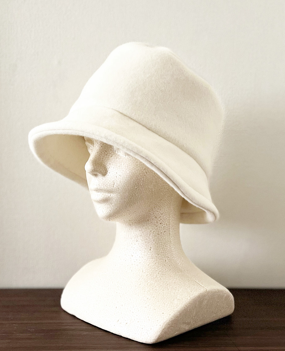 再販‼️カタチにこだわるハット　クリーミーホワイトウール